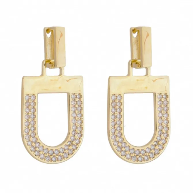 Brinco Vintage Silvia Zircônias Folheado a Ouro 18k