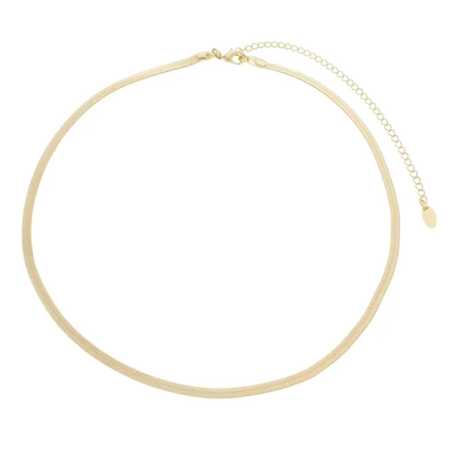 Choker Analu Malha Metal Folheado a Ouro 18k