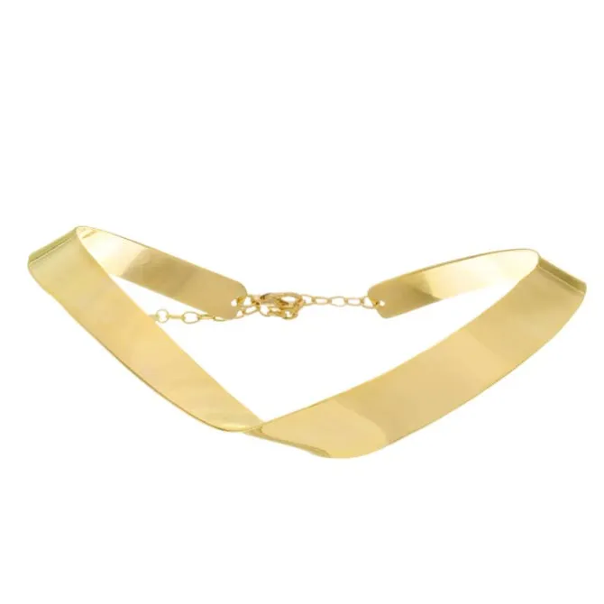 Choker Clarissa Metal Folheada a Ouro 18k
