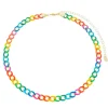 Choker de Elos Raiza Colorida Folheada a Ouro 18k