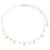 Choker Dhil Gotas Zircônias Cristal Folheada a Ouro 18k