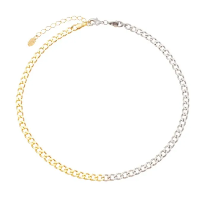 Choker Elos Groumet Folheada a Ouro 18k e Folheada em Ródio Branco Frida