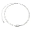 Choker Elos Grumet Zircônias Folheada em Ródio Branco Letizia