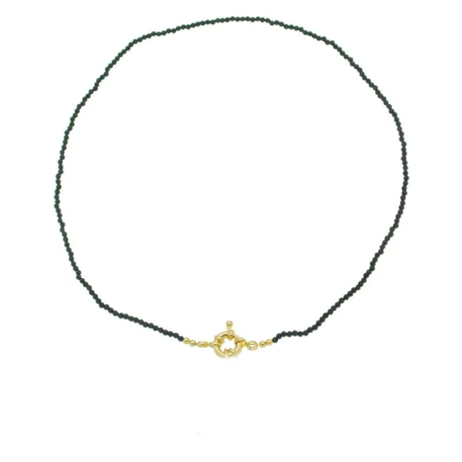 Choker Fe Zircônias Preta Folheada a Ouro 18k