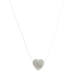 Choker Fio de Nylon Coração Madrepérola Folheado a Ouro 18k