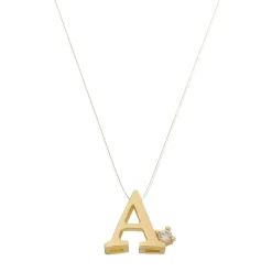 Choker Fio de Nylon Letra Inicial Zircônia Folheada a Ouro 18k