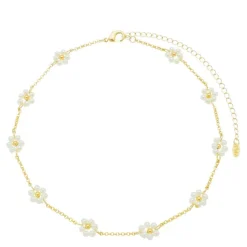 Choker Flor Mini Pérolas Folheado a Ouro 18k Alice