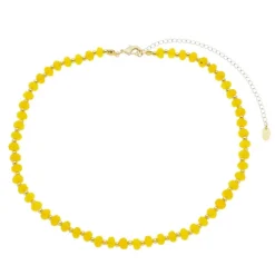 Choker Georgina Pedras Naturais Jade Rondel Amarela