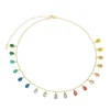 Choker Gotas Zircônias Coloridas Folheada a Ouro 18k Vivian