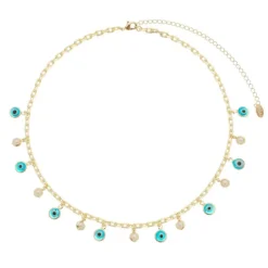 Choker Kássia Olho Grego Pérolas Folheada a Ouro 18k