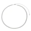Choker Malha Metal Fina Folheado em Ródio Branco Fernanda