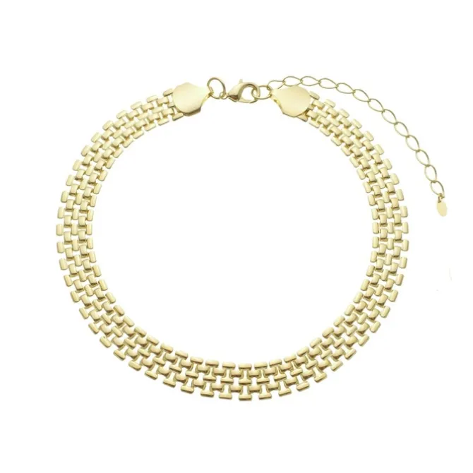 Choker Maria Malha Relógio Folheada a Ouro 18k