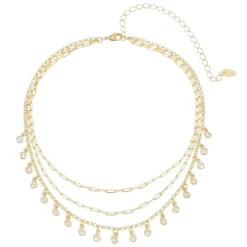 Choker Piuka 3 Voltas Malu Zircônias Folheada a Ouro 18k