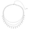 Choker Piuka 3 Voltas Malu Zircônias Folheados em Ródio Branco