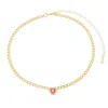 Choker Piuka Alicia Coração Zircônia Rubelita Folheada a Ouro 18k