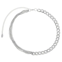 Choker Piuka Billy Elos Grumet Folheado em Ródio Branco