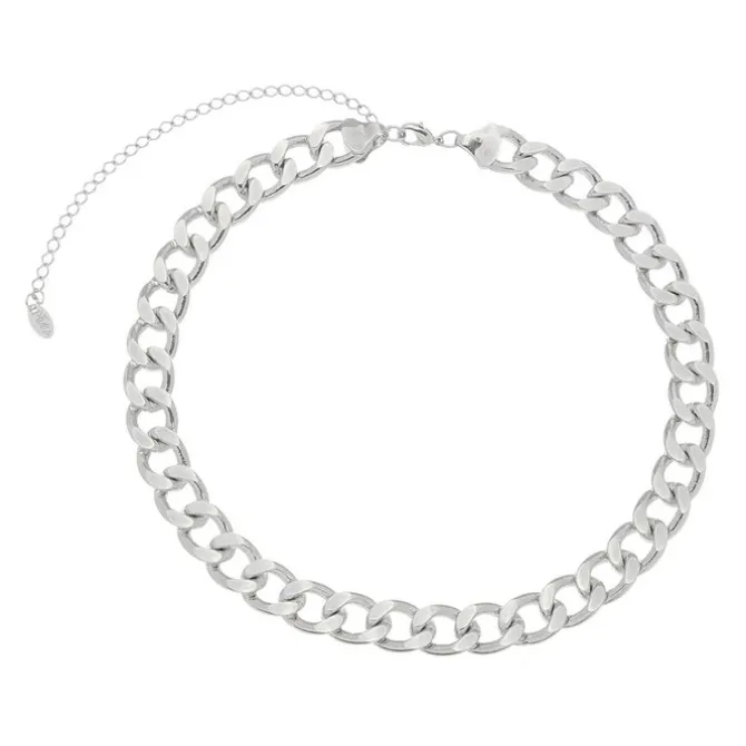 Choker Piuka Cami Elos Grumet Folheada em Ródio Branco