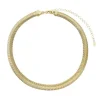 Choker Piuka Fernanda Malha Metal Larga Folheada a Ouro 18k