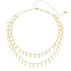Choker Piuka Flora Corações e Gotas Folheada a Ouro 18k