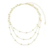 Choker Piuka Loren 3 Voltas Pérolas Folheado a Ouro 18k