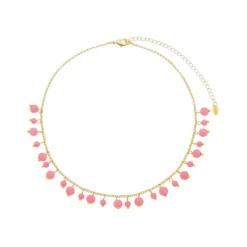 Choker Piuka Luara Murano Rosa Folheado a Ouro 18k