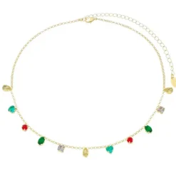 Choker Piuka Maby Zircônias Coloridas Folheada a Ouro 18k