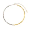 Choker Piuka Mônica Dua Elos Folheada a Ouro 18k e Folheada em Ródio Branco
