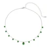 Choker Piuka Muriel Zircônias Esmeralda Folheada em Ródio Branco