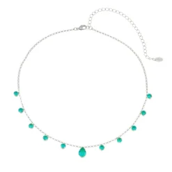 Choker Piuka Muriel Zircônias Turmalina Folheada em Ródio Branco