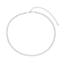 Choker Piuka Riviera Chiara Zircônias Pequena Cristal Folheada em Ródio Branco