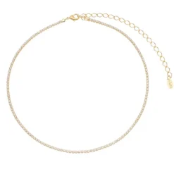 Choker Piuka Riviera Chiara Mini Zircônias Cristal Folheada a Ouro 18k