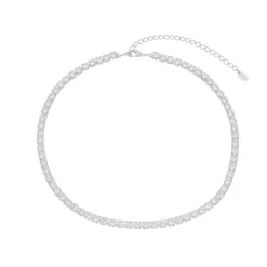 Choker Piuka Riviera Chiara Zircônias Média Cristal Folheada em Ródio Branco