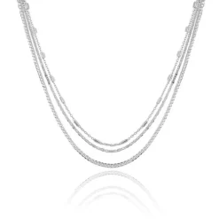 Choker Piuka Ross 3 Voltas Folheada em Ródio Branco
