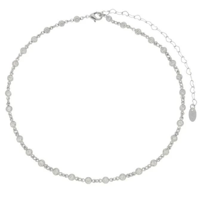 Choker Piuka Sunshine Zircônia Folheado em Ródio Branco