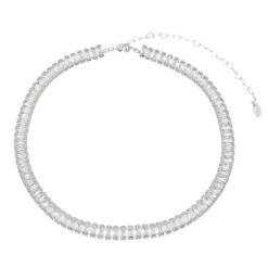Choker Piuka Taylor Média Zircônias Baguete Cristal Folheada em Ródio Branco