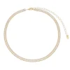 Choker Piuka Taylor Pequena Zircônias Baguete Cristal Folheado a Ouro 18k