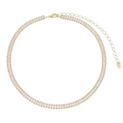 Choker Piuka Taylor Pequena Zircônias Baguete Cristal Folheado a Ouro 18k