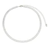 Choker Piuka Taylor Pequena Zircônias Baguete Cristal Folheada em Ródio Branco