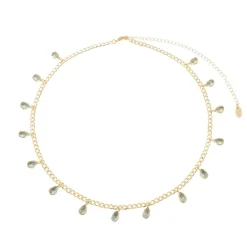 Choker Princess Fe Gota Zircônia Acqua Folheada a Ouro 18k
