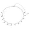 Choker Pérolas Zircônias Folheada em Ródio Branco Nah