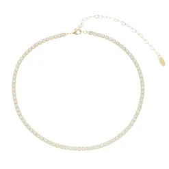 Choker Riviera Zircônias Pequena Cristal Folheada a Ouro 18k Chiara