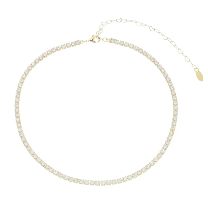Choker Riviera Zircônias Pequena Cristal Folheada a Ouro 18k Chiara