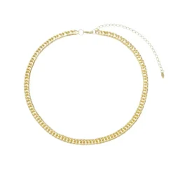 Choker Serena Elos Malha Larga Folheada à Ouro 18k.