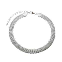 Choker Serena Malha Relógio Folheada em Ródio Branco
