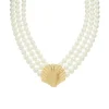 Choker Tripla Antonella Concha Pérolas Murano Folheada a Ouro 18k