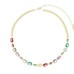 Choker Zircônias Coloridas Folheada a Ouro 18k Ellie