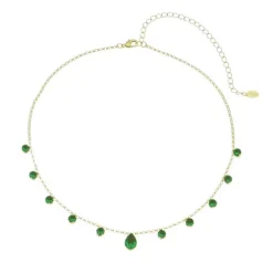 Choker Zircônias Esmeralda Folheada a Ouro 18k Muriel