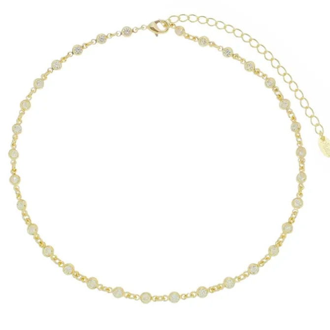 Choker Zircônias Folheada a Ouro 18k Sunshine