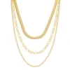 Colar 3 Voltas Cecilia Elos Malha de Metal Folheada a Ouro 18k