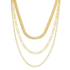 Colar 3 Voltas Cecilia Elos Malha de Metal Folheada a Ouro 18k